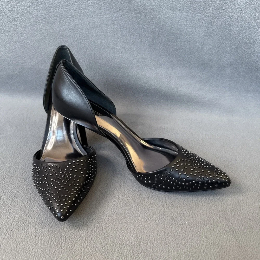 Coach Shoes‎ Womens 9 B Black Studded Pointed Toe DOrsay Heels Classic New